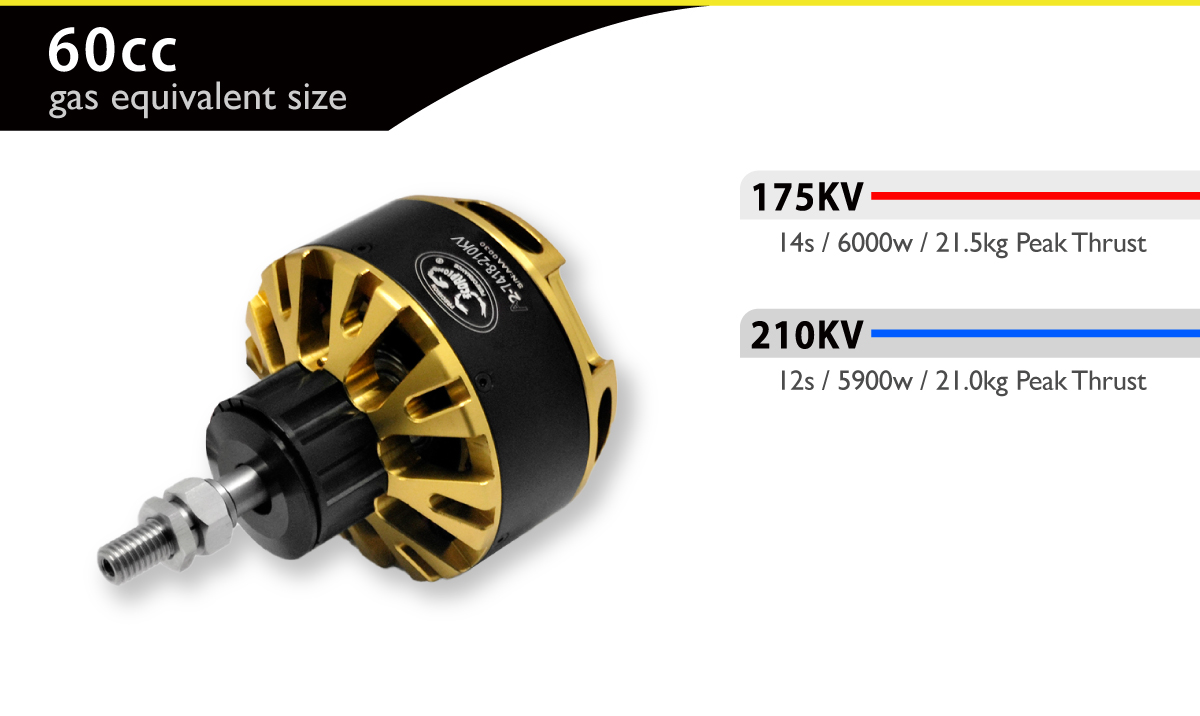 Scorpion A2-7418-210kv (60cc / 5900w / 12s) features